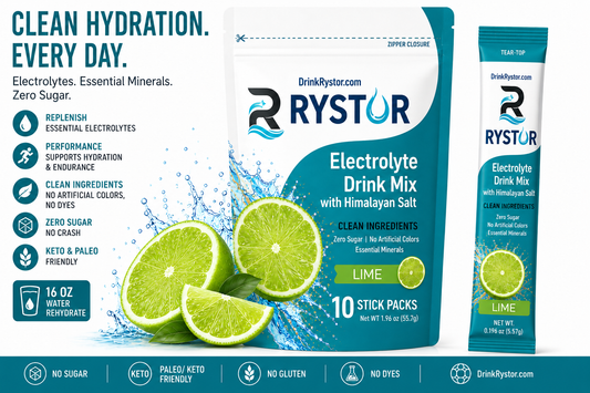 RYSTOR Electrolyte Drink Mix | Lime | 10 Stick Packs
